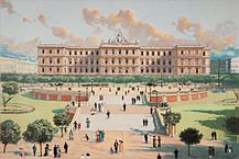 Pintura casa rosada colonial - Buenos Aires